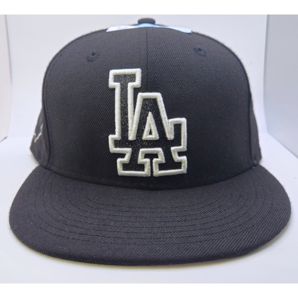 New Era 9FIFTY Los Angeles Dodgers LA Snapback Hat Black White Medium-Large